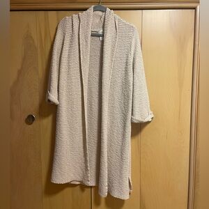 Chicos size 2 (Womens 12-14/Large) womens loose knit cardigan sweater 8 in cream